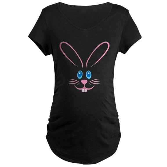 CafePress - Pink Bunny Face Maternity Dark T Shirt - Maternity Dark T-Shirt