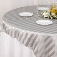 thumbnail image 5 of BalsaCircle 72x72 in Silver Satin Stripes Square Table Overlay Wedding Party Linen Events Decorations Supplies, 5 of 6