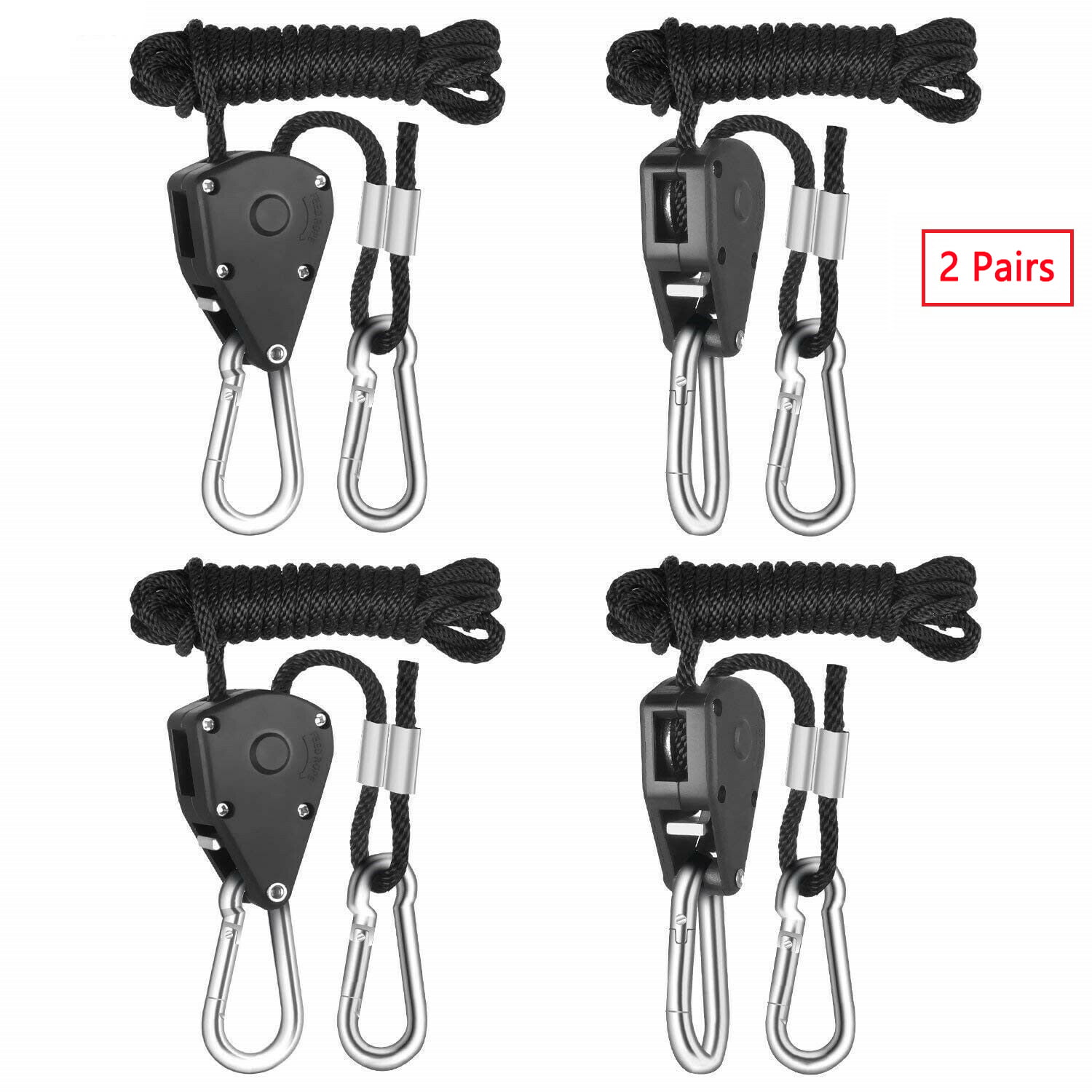 Weight Capacity Two Pairs Heavy-Duty Adjustable Rope Clip Hanger 150 lb