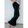 thumbnail image 2 of POGLIP Women's Black Little Girls Distressed Bell Bottom Jeans, 2 of 6