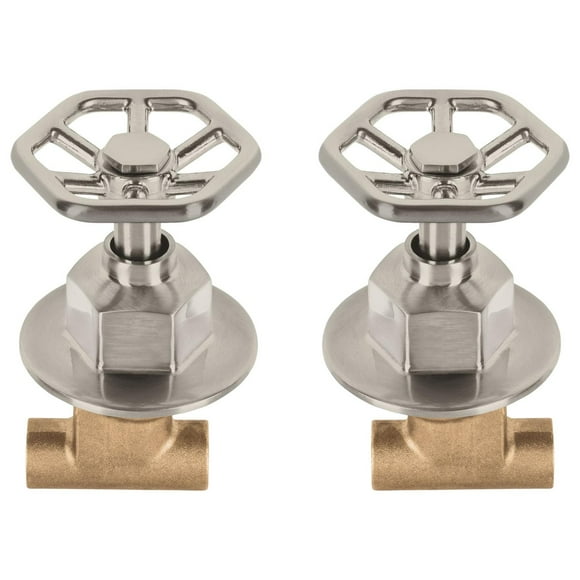 Juego manerales redondos, soldables p/regadera, satín, Foset TRUPER TBE-661N