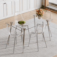 thumbnail image 4 of LUFTUT 5-Piece Kitchen Table and Chairs Set for 4, 51" Tempered Glass Dining Table with Metal Legs, 4 Clear Acrylic Chairs, Space-Saving Modern Apartment/Breakfast Nook Set, Easy Clean, 4 of 11