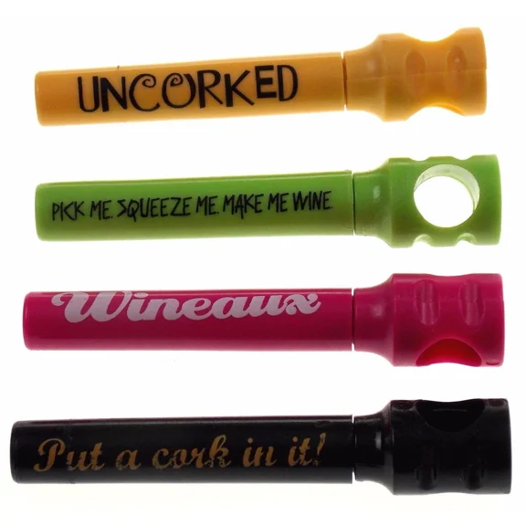 Wine Corkscrew Novelty Plastic Lot Of 4 The Wined Up Portable Uncorked Wineaux