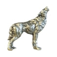thumbnail image 3 of Copper Alloy Wolf Figurine Small Arts Craft Collectible for Home Scenery Sand Ta, 3 of 9