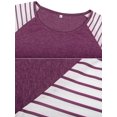 thumbnail image 6 of Womens Plus Size Tops Short Sleeve T Shirts Striped Raglan Tee Shirts Causal Summer Tunics Blouses, 6 of 7