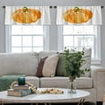 thumbnail image 5 of LALILO Kitchen Curtain Valance Pumpkin Watercolour White Rod Pocket Window Curtain 52"x 18" Set of 2, 5 of 7