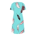 thumbnail image 6 of YuXingFu Plus Size Women's Dress Sexy Dresses - Floral, V-Neck, Short Sleeve, Midi for 2026 Light Blue M, 6 of 8