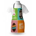 thumbnail image 3 of Easter Apron Checkered Squares Pattern with Colorful Digital Designs Simplistic Minimalist Image, Unisex Kitchen Bib Apron with Adjustable Neck for Cooking Baking Gardening, Multicolor, by Ambesonne, 3 of 3