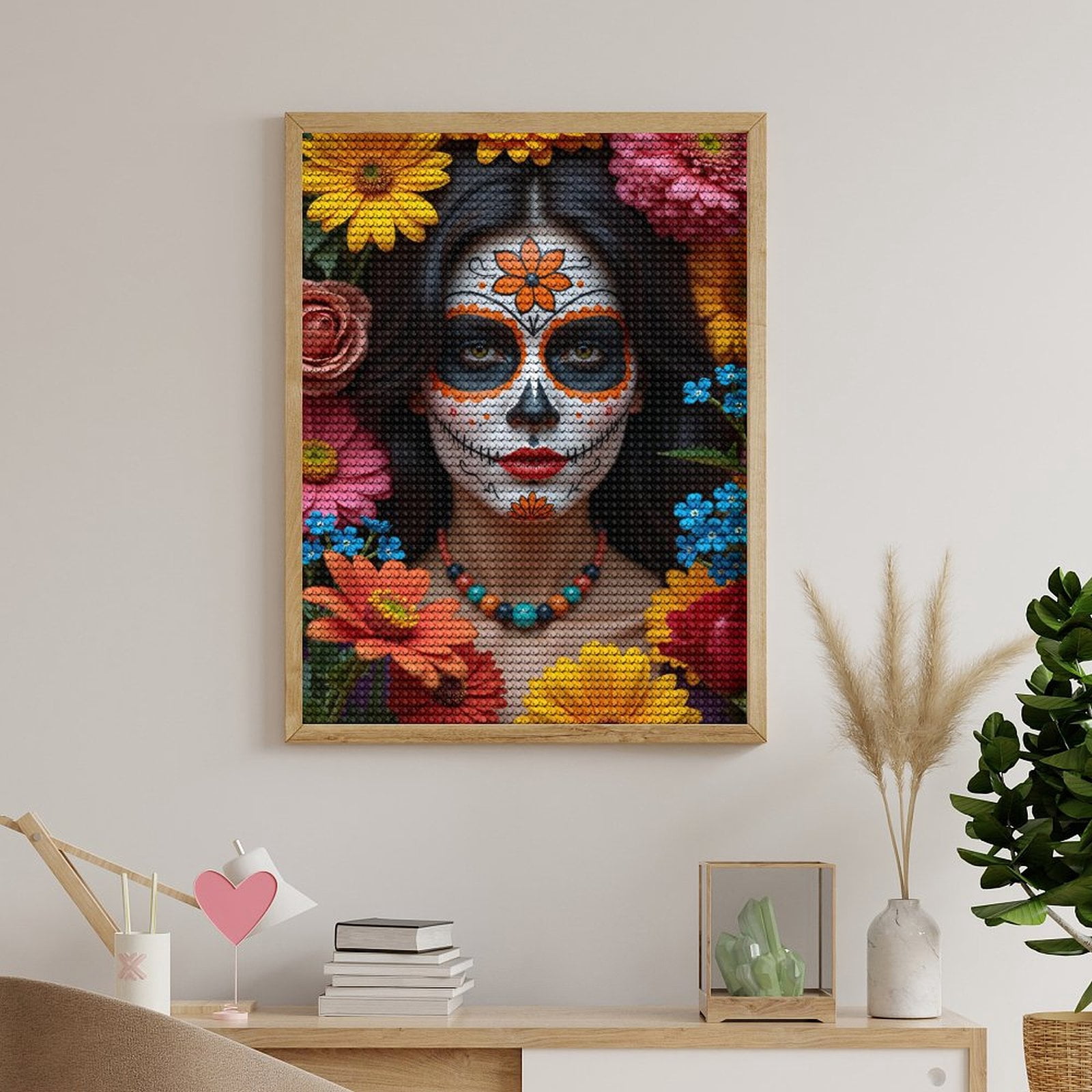 Diamond Art Kits for Adults, Colorful Flower Face Art Celebration 5D Diamond Painting Kits for Adults Beginners, DIY Full Drill Diamond Painting, Gem Art and Crafts 12x16