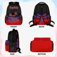 thumbnail image 3 of Jiaoprinted Custom Cheer Cheerleader Backpack Personalized Cheerleading Day Pack with Name Cheer Team Gym Bag for Women, Black Red, 3 of 7