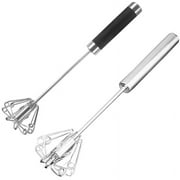 Semi-automatic Mixer Egg Beater Self Turning Stainless Steel Whisk Hand Blen .WL