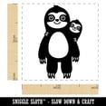thumbnail image 2 of Sloth with Baby on Back Self-Inking Rubber Stamp Ink Stamper - Brown Ink - Small 1 Inch, 2 of 7