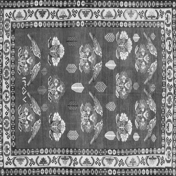 Ahgly Company Indoor Square Animal Gray Traditional Area Rugs, 7' Square