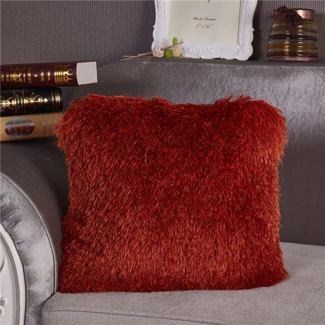 Amazing Rugs PIL-NS-2017 18 x 18 Po Coussin Hirsute Décoratif en Rouille