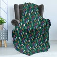 thumbnail image 4 of Botanical Soft Flannel Fleece Throw Blanket, Creative Nature Fun Pattern with Abstract Leaves and Spots, Cozy Plush for Indoor and Outdoor Use, 60" x 80", Multicolor, by Ambesonne, 4 of 5