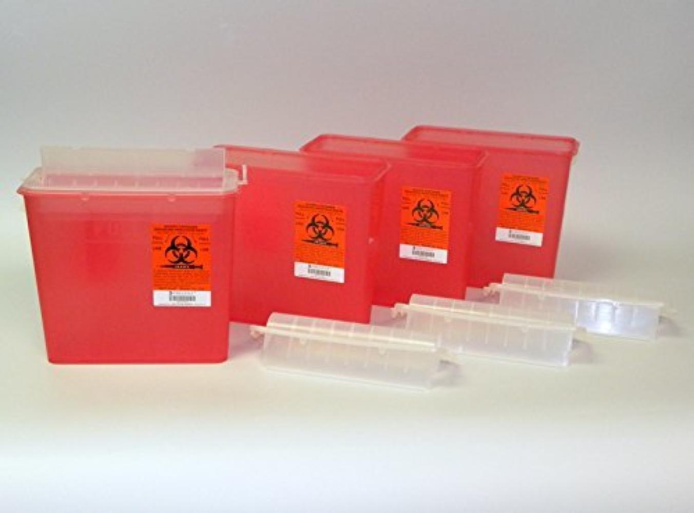 McKesson 2262 5 Quart Sharps Containers Red (4 Pack) By Prevent