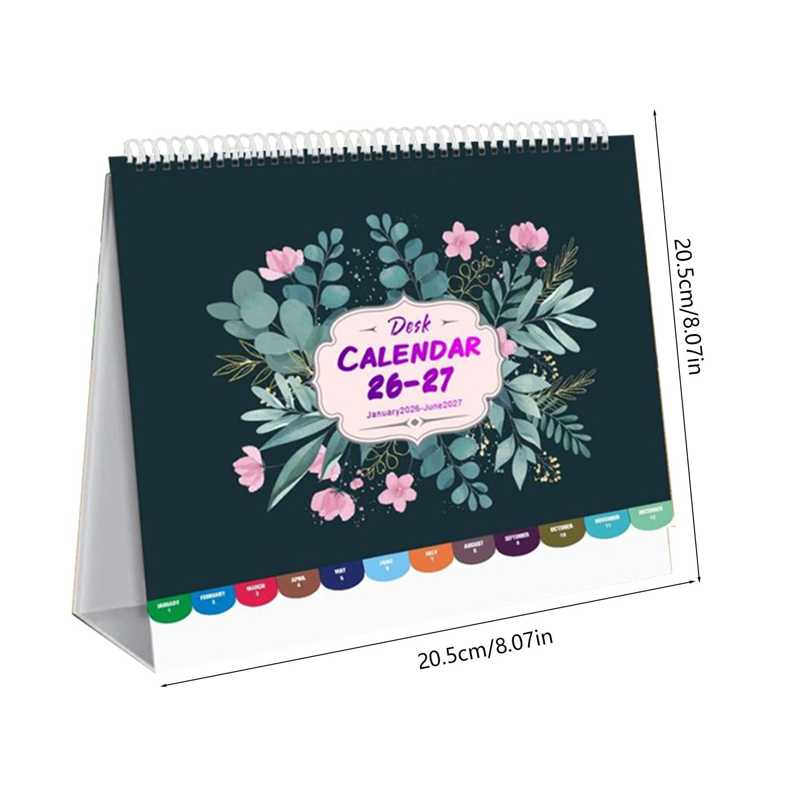 HomeKingdee 2026-2027 Calendar Twin-Coil Binding Tabletop Calendar Runs from January 2026 to June 2027 Office Desk Calendar Planner