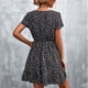thumbnail image 4 of Vestido con volantes,Vestido Vestido de verano con cuello en V Vestido estampado Mini vestido de flores Características líderes en su clase, 4 of 6
