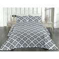 thumbnail image 2 of Ambesonne Abstract Quilted Bedspread Set 3 Pcs, Geometric Pattern Modern, King, Navy Blue Dark Taupe Grey, 2 of 4