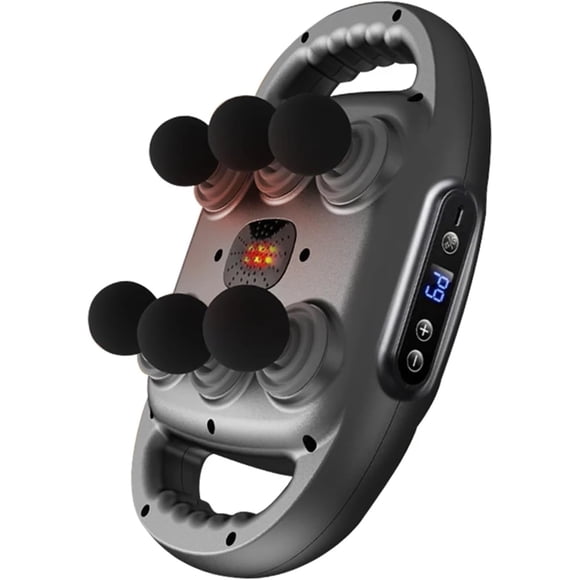 Gun Muscle Massager Gun High Frequency Back Waist Massage Machine Six-Head Body Shoulder Professional Fascia Massage Gun(Black)