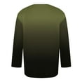 thumbnail image 4 of VSSSJ Men's 3/4 Sleeve Shirt Casual Fashion Gradient Color Three Quarter Sleeve T Shirts Comfortable Crewneck Relaxed Fit Tee Tops Green XXXXXL, 4 of 5