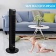 thumbnail image 4 of Simple Deluxe Ventilador de torre oscilante eléctrico de 32 pulgadas con control remoto y 3 velocidades, 3 modos, ventilador sin aspas de bajo ruido para interior, dormitorio y oficina en casa, negro, 4 of 5