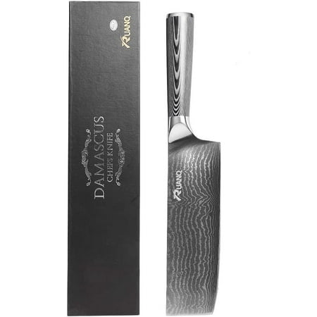

RUANQ Chef’s Knife Series: Professional 7-inch 67-layer Japanese VG-10 Damascus Steel Nakiri Knife With Ergonomic Micarta Handle Super Sharp…