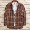 thumbnail image 2 of Men's Long - Sleeve Plaid Loose - Fit Shirt Jacket - Casual and Stylish, 2 of 3