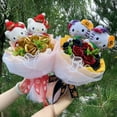 thumbnail image 4 of Kawaii Hello Kitty Cat Dolls With Artificial Flowers Creative Sanrio Bouquet Christmas Valentine Birthday Graduation Gifts, 4 of 4