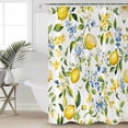 thumbnail image 2 of Summer Lemon Shower Curtains for Bathroom Waterproof Fabric Bath Curtains Decor Bath Tub Curtain Watercolor Botanical Yellow Spring Floral Decorative Shower Curtain Sets with 12 Hooks, 72x72 Inch, 2 of 6