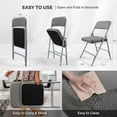 thumbnail image 5 of Padded Folding Chairs with Comfortable Thick Padding and Steel Metal Frame, Portable, Storable Indoor/Outdoor Seating for Office Events, Wedding Party, Dining, PU, Gray, 1 Pack, 5 of 10