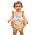 thumbnail image 2 of LRen Easter Baby Girl Outfit Bow Eggs Embroidery Smocked Bubble Romper Easter Cute Summer Clothes Easter Gifts,Red,3-6 Months, 2 of 6