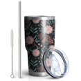 thumbnail image 2 of 30oz Pioneer Flower Floral Print Pattern Tumbler, Double Wall Vacuum Insulated Cup, BPA-Free Leak Proof Lid & Reusable Straws, Hot 12h, Cold 34h, 2 of 6