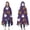 Halloween Purple Ghosts, variant on Wearable Blanket,Halloween Purple Checkered Ghosts and Icons Hooded Wearable Flannel Blanket for Adults & Teens,Winter Poncho Shawl Wrap Cape Cozy Anti-Pill,50"x60"