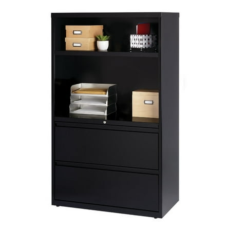 Hl8000 Series 36 Inch Wide 2 Drawer Combo Shelf Lateral File Cabinet Hl8000 Series 36 Inch Wide 2 Drawer Combo Shelf Lateral File Cabinet Black