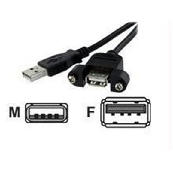 1 Ft Panel Mount Usb Cable A To A - F/M