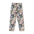 thumbnail image 3 of Vsdgher Colorful Flowers Print Mens Pajama Pants Sleep & Lounge Pants, PJ Bottoms With elastic waistb and Pockets, 3 of 5