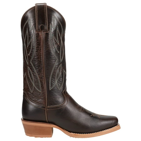 Justin Boots Womens Mayberry Embroidered Square Toe Cowboy Mid Calf Boots