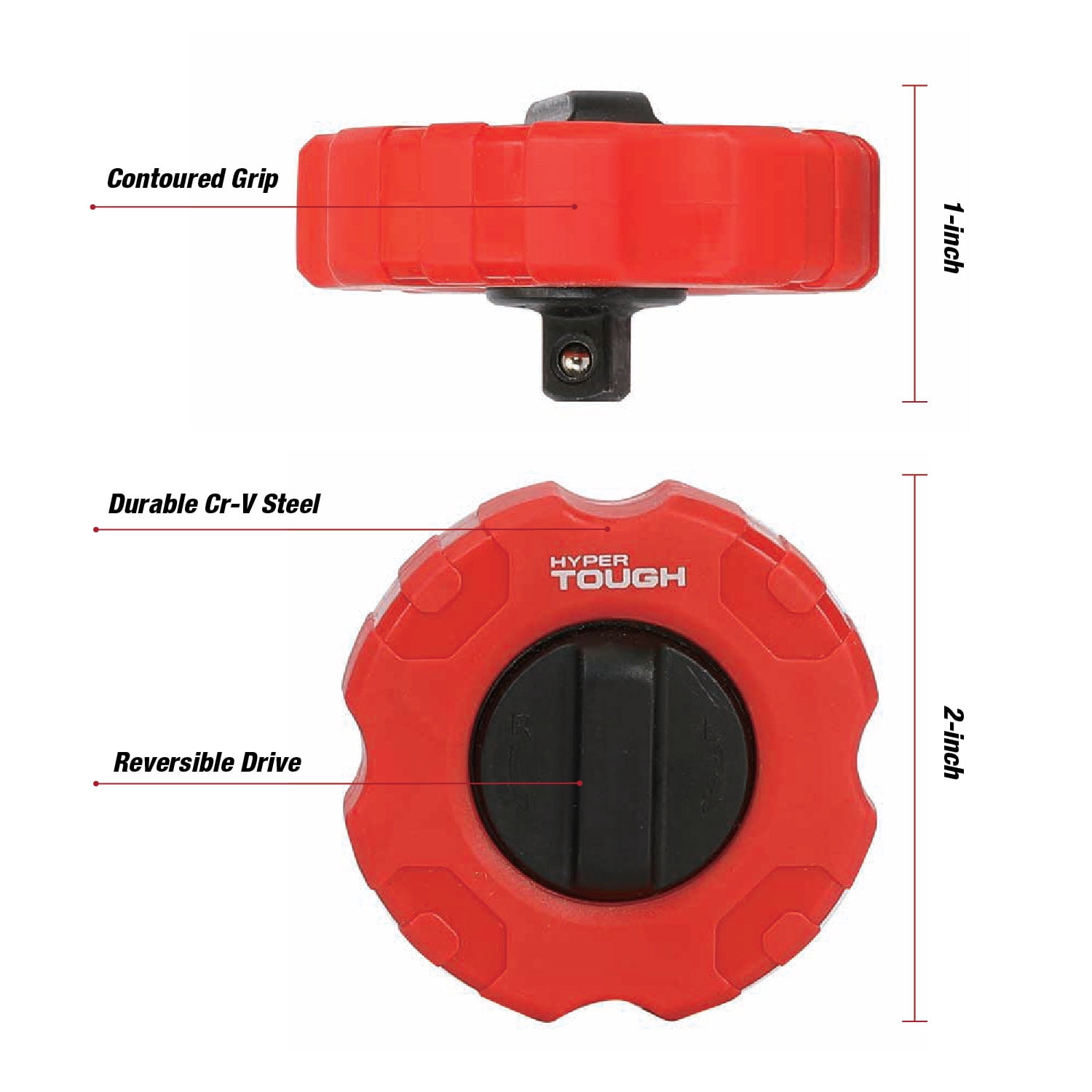 Hyper Tough 1/4-inch Finger Ratchet with Reversible Drive