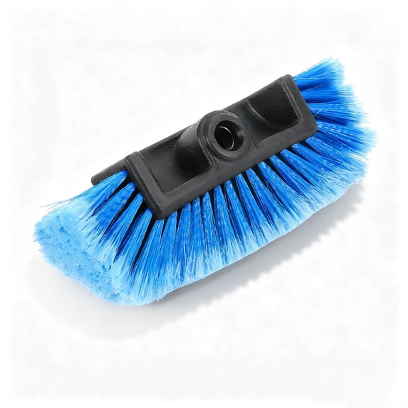 10.2" Car Wash Brush Head, Flow-Thru Auto Camper Cleaning Brushes with Soft Bristle, Universal Detailing Brush Head for Vehicle Boat Exterior Washing, Car Accessories (Blue)