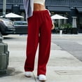 thumbnail image 2 of Women's Wide Leg Sweatpants Trendy Interior Drawstring Baggy Sweatpants High Casual Trousers Jogger Pant, 2 of 20