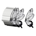 thumbnail image 1 of 80 piezas de papel de regalo de flores con alas de mariposa para decoración de bodas y fiestas Negro, 1 of 9