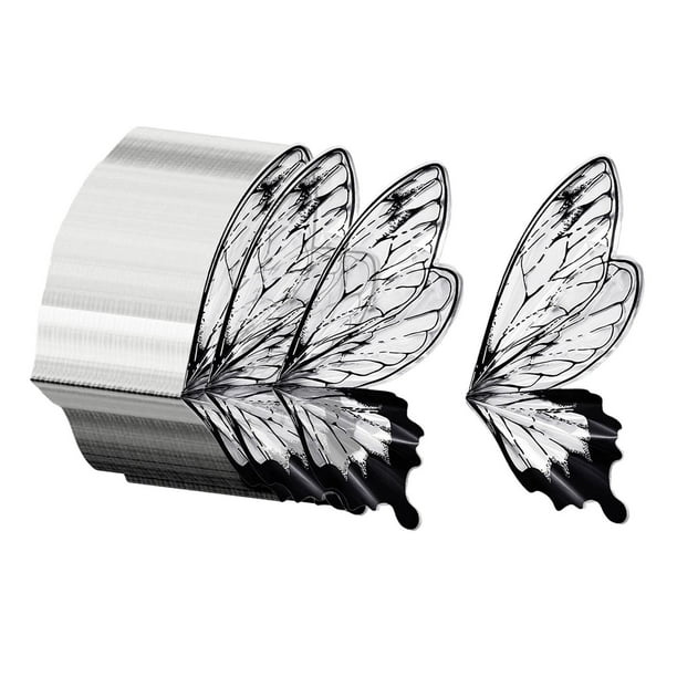 80 piezas de papel de regalo de flores con alas de mariposa, suministros de floristería para manualidades de bricolaje Negro