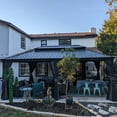 thumbnail image 3 of PURPLE LEAF 12' X 18' Permanent Hardtop Gazebo Aluminum Gazebo with Galvanized Steel Double Roof for Patio Lawn and Garden, Curtains and Netting Included, Gray, 3 of 14