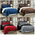 thumbnail image 3 of 3pc Down Alternative Reversible Comforter Set Brown and Cream King Size, 3 of 6