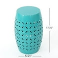 thumbnail image 5 of Pemberly Row Modern Lace Cut Iron Side Table in Teal Blue Finish, 5 of 13