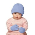 thumbnail image 3 of Kids Hats and Gloves Winter Unisex Kids Lined Hat and Mittens Set Printed Soft Warm Cold Weather Headwear and Handwear for Boys Girls Toddler Light Blue 2 Years-8 Years, 3 of 5