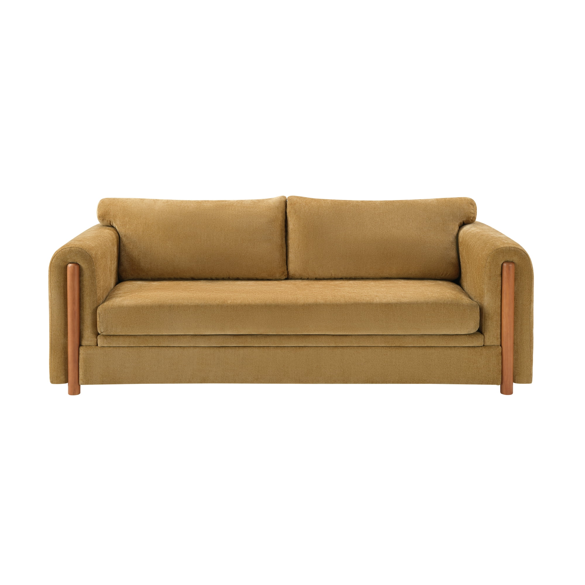 Leumius 79.1" 3-Seater Upholstered Couch, Accent Sofa with Square Arms for Living Room, Apartment and Small Space, Yellow