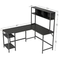 thumbnail image 5 of Cubicubi 59 x 47inch L-Shaped Desk with Hutch, Corner Computer Desk, Black Finish, 5 of 7