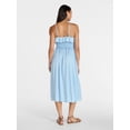 thumbnail image 3 of Time and Tru Women's Sleeveless Smocked Midi Dress, Sizes XS-XXXL, 3 of 5